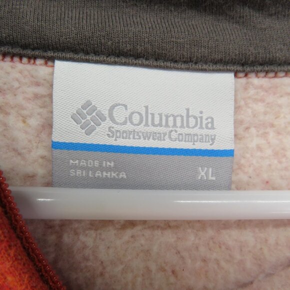 Columbia Pullover Sweater Mens XL Orange Half Zip Outdoor Fleece Warm Casual - Picture 4 of 8